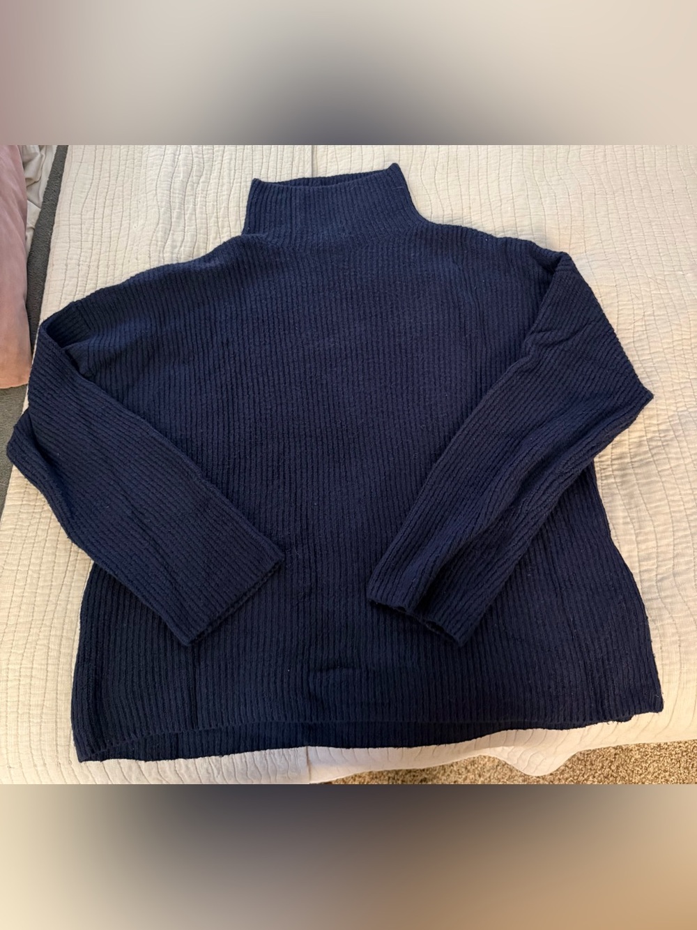 Treasure & Bond Dark Navy Ribbed Cowl Sweater - Women